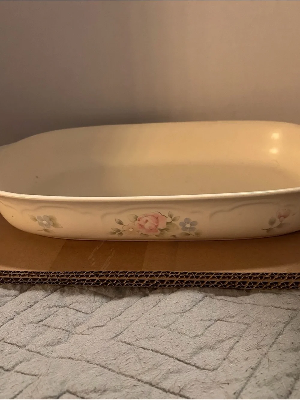 Vintage Pfaltzgraff Tea Rose Rectangular 2 Quart Baker 14
